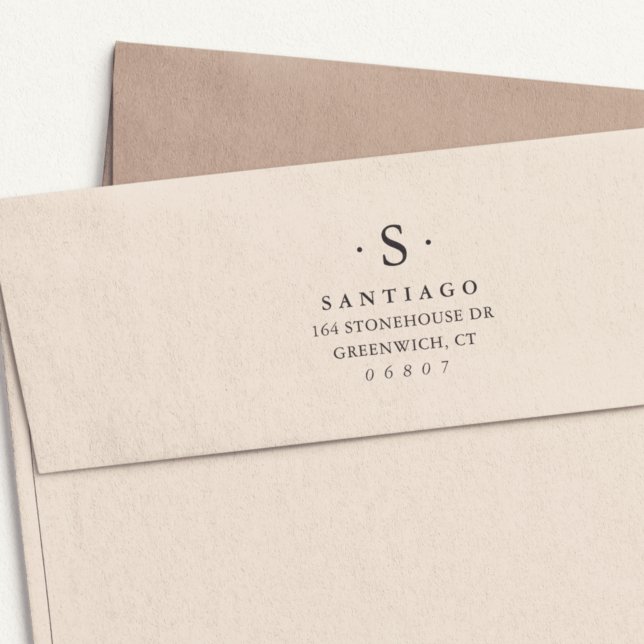 Enkel klassisk monogramReturadress Självfärgande Stämpel (Skapare uppladdad)