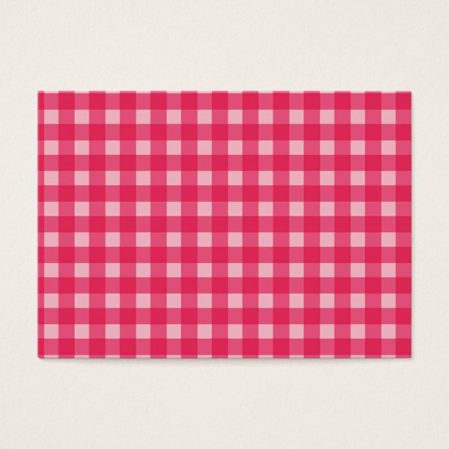 Enkel, klassisk och elegant. Lucky rosa plaid. Visitkort (Framsidan)