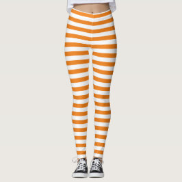 Enkel klassisk Orange och vit stripe Leggings