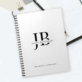 Enkel Klassisk Professionell Monogram och Namn Anteckningsbok