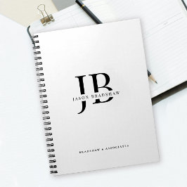 Enkel Klassisk Professionell Monogram och Namn Anteckningsbok