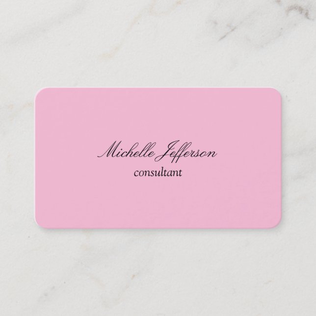 Enkel klassisk Rosa Visitkort (Framsida)