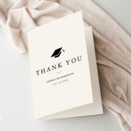 Enkel Klassisk Svart och Vit Foto Examen  Tack Kort