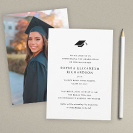 Enkel klassisk svart-vit fotoexamen  meddelande