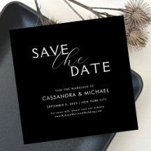 Enkel klassisk svart-vit typografi bröllop