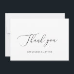 Enkel klassisk vit Elegant bröllop Tack Kort<br><div class="desc">Klassiskt,  vitt bröllop-tack som du har ett kort med "Tack" i ett känsligt skript. En enkel layout utan någon grafik gör detta till en elegant och tidlös design,  perfekt för ett formellt bröllop. Det här tackkortet är underbart för ett par som vill ha tackkort utan bilder.</div>