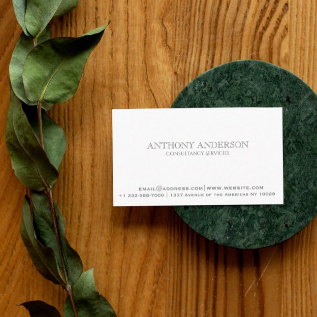 Enkel klassisk vit minimalist visitkort (Elegant clean white minimalist business card)