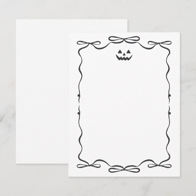 enkel klotter spöklik halloween vykort (Fram/baksida)