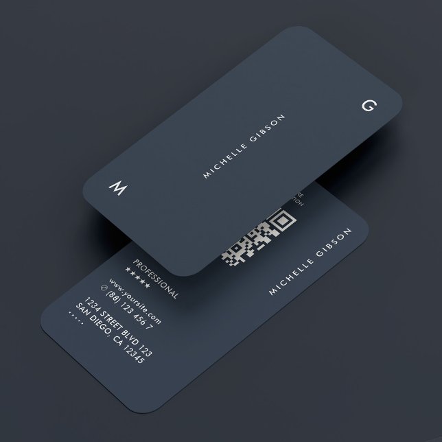 Enkel kolblå modern Professionell Visitkort (Simple Charcoal Blue Modern Professional Business Card
)