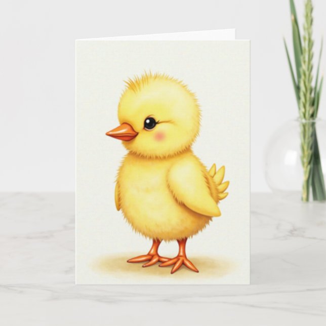 Enkel konstkort med gul fågel kort (Framsida)