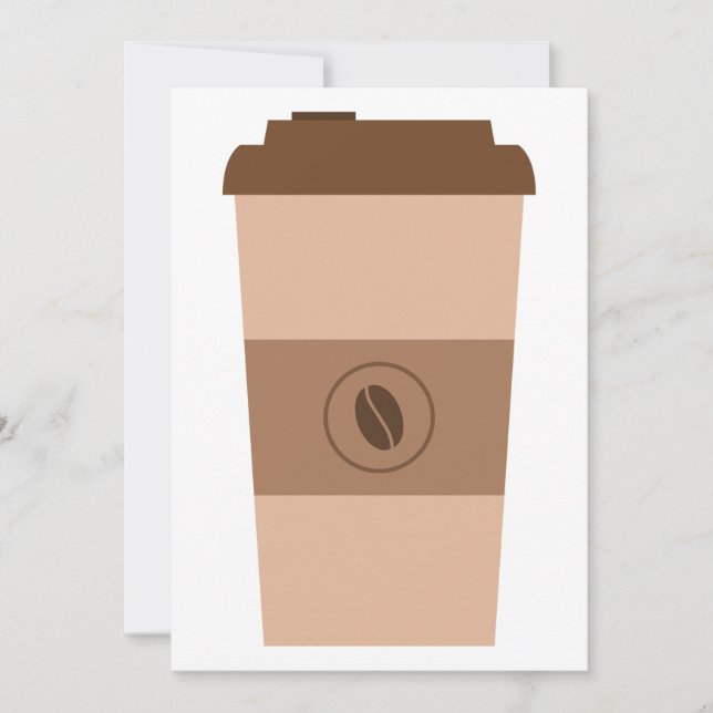 Enkel kopp med kaffebönor inbjudningar (Framsida)