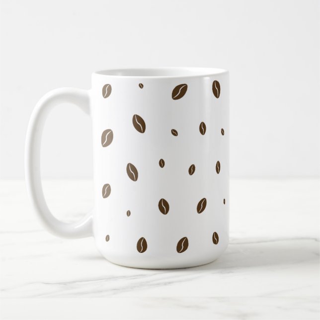 Enkel kopp med kaffebönsmönster minimalistisk mugg (Vänster)