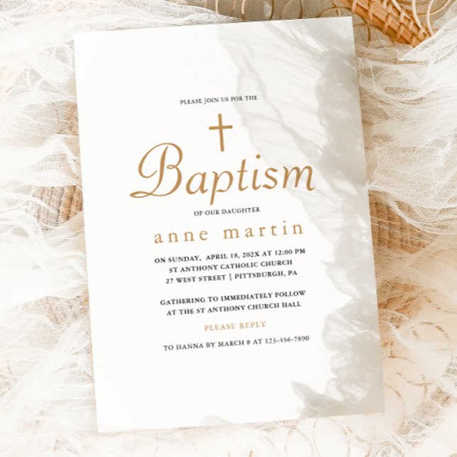 Enkel Kor-minimalistisk baptism Inbjudningar (Skapare uppladdad)