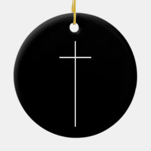 Enkel Kor Religiösa Crucifix Christian Catholique Julgransprydnad Keramik