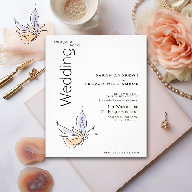 Enkel koral och violett pipande fjäril flygblad (Skapare uppladdad)