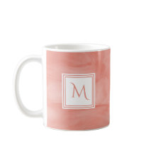 Enkel koral Rosa subtle Marble Modern Monogram