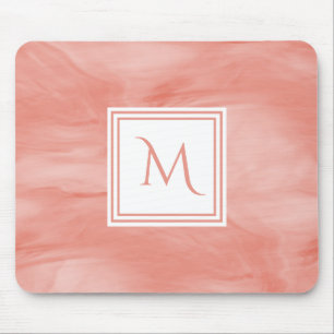 Enkel koral Rosa subtle Marble Modern Monogram Musmatta