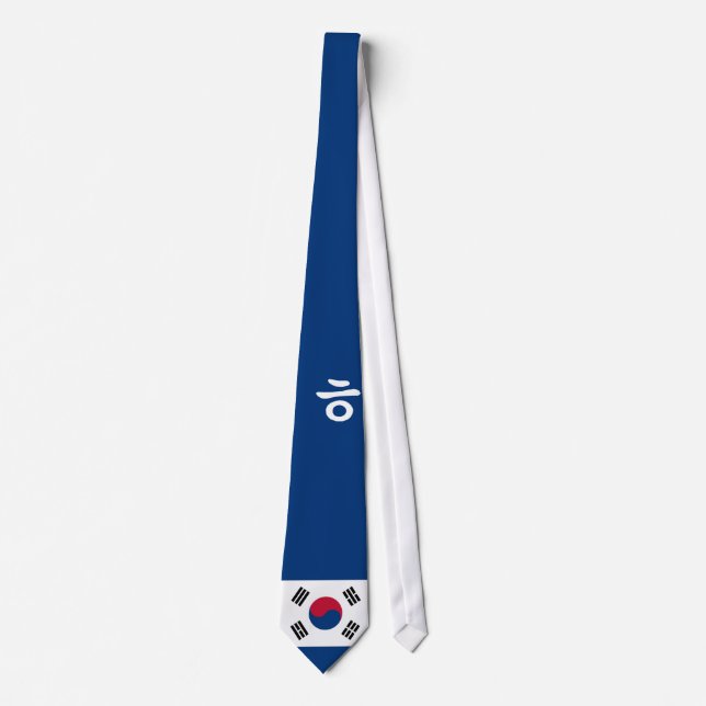 Enkel koreansk Hangul Tie med flagga Slips (Framsida)