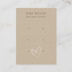 Enkel Kraft Heart 3 Stud Earring Visning Visitkort