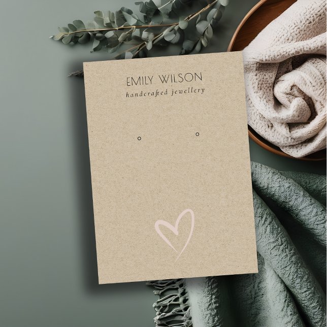 Enkel Kraft  Heart Stud Earring Visning Visitkort (Skapare uppladdad)