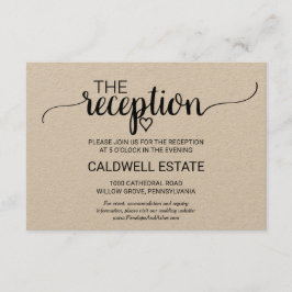 Enkel kraft kalligrafi mottagningskort tilläggskort