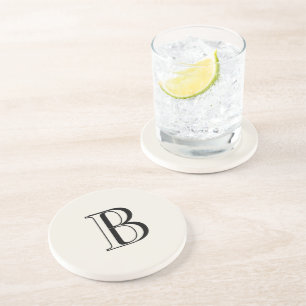 Enkel kräm och svart monogram kräm  underlägg