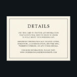 Enkel krämfärgad monogram Elegant bröllop Tilläggskort<br><div class="desc">Enkel bröllopsinbjudan med modern men elegant design med dina detaljer omgivna av en tunn ram. All text är i svart på en elfenbenskär kremfärgad bakgrund. Teckensnitt och bakgrundsfärger kan ändras till valfri färg genom att klicka på "anpassa"-knappen. En chic och stilren design som passar perfekt för ett minimalistiskt par.</div>