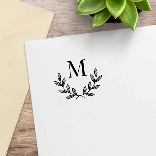 Enkel kransmonogram initial 1x1 stämpel (Skapare uppladdad)