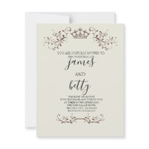 Enkel krona minimalistisk bröllopsinbjudan