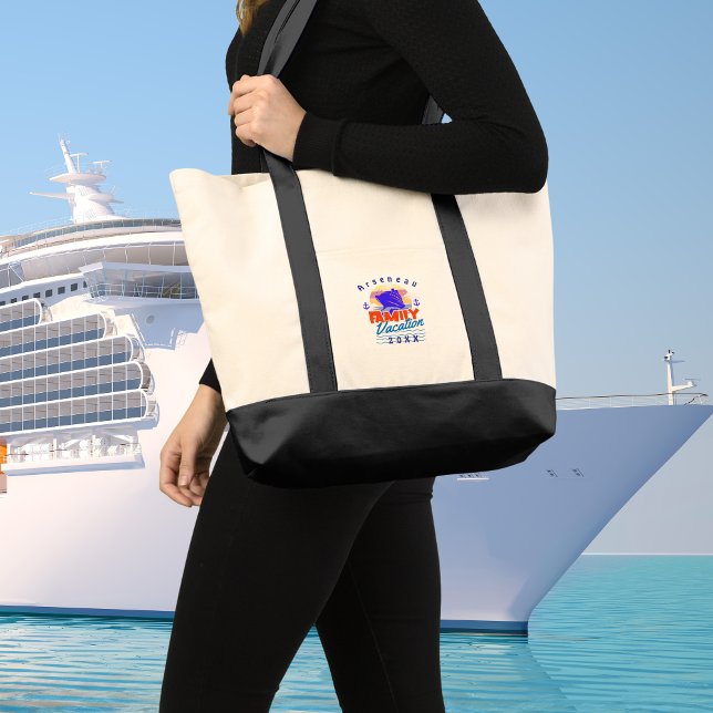 Enkel kryssningsdagsexkursion Anpassa Tygkasse (Elegant Day Excursion Tote Bag for your cruise vacation, personalize.)