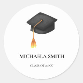 Enkel kuvertförsegling för svart Studentmössa Runt Klistermärke