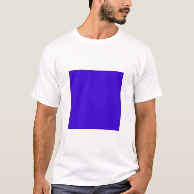 Enkel kvadrat - djup blå t-shirt (Framsida)