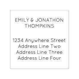 Enkel kvadrat med Namn Returadress Självfärgande Stämpel