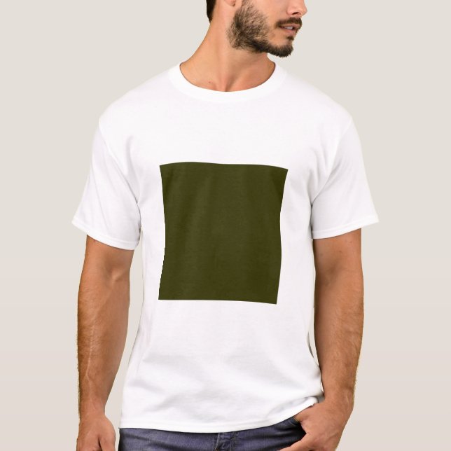 Enkel kvadrat - Mörk Olive Tee Shirt (Framsida)