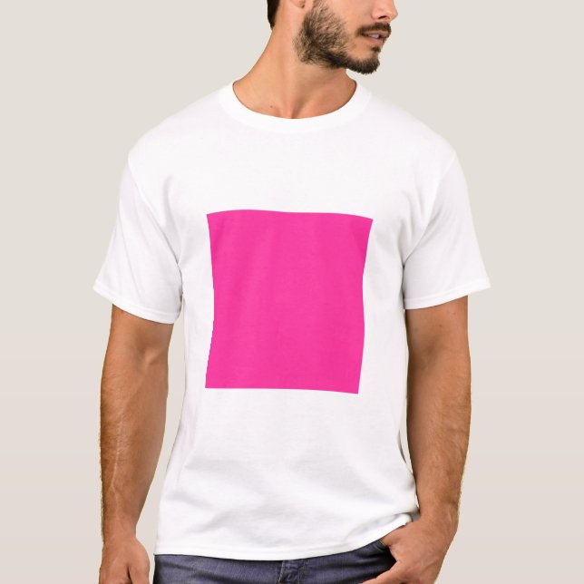 Enkel kvadrat - Shock rosa Tee Shirt (Framsida)