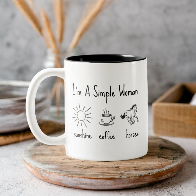 Enkel Kvinna Hästälskare Mugg (Simple Woman Horse Lover Mug)