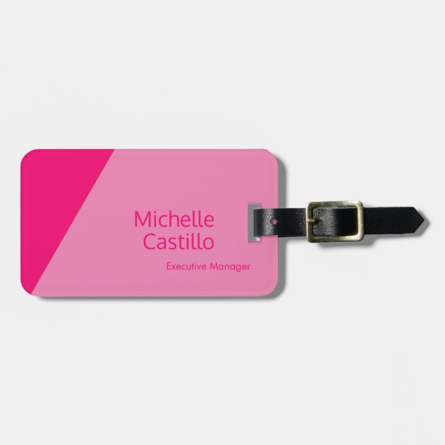 Enkel kvinnlig minimalistisk Rosa Bagagebricka (Horisontell Framsida)