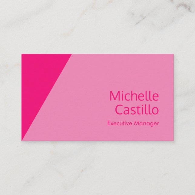 Enkel kvinnlig minimalistisk Rosa Visitkort (Framsida)