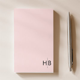 Enkel kvinnlig Rosa och svart, första monogram Post-it Block