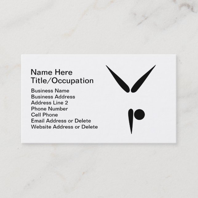 Enkel lagledare för gymnastik för Tumblergymnast | Visitkort (Framsida)