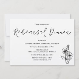 Enkel lantlig botanisk blom- repetition middag inbjudningar