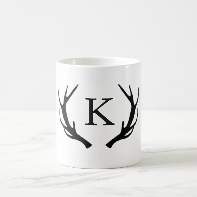 Enkel lantlig personlig för hjorthorn på kaffemugg (Center)