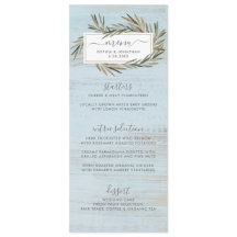 Enkel lantlig Wood botanisk örtbröllopmeny