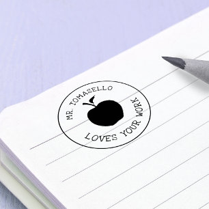 Enkel lärare älskar ditt arbete Apple Självfärgande Stämpel