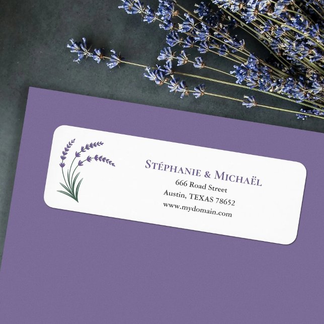 Enkel Lavendel Bröllops Returadress Etikett (Simple Lavender Wedding Return Address Label)