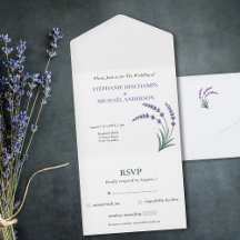 Enkel Lavendel Bröllops RSVP