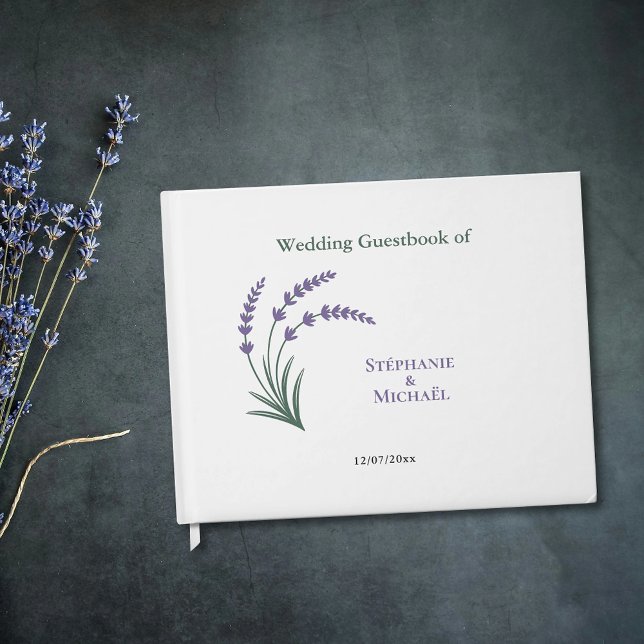 Enkel Lavendelbröllop Gästböcker (Simple Lavender Wedding Guest Book)
