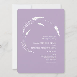 Enkel Lavender Blommigt Bröllop Inbjudningar