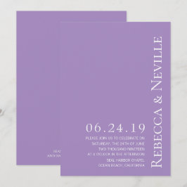 Enkel Lavender-Elegant Bröllop Inbjudningar