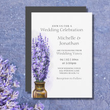 Enkel Lavender Flowers Modern Blommigt Bröllop